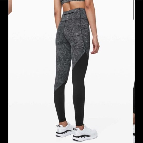 Lululemon Speed Wunder Tight *Asym Free Spirit Ice Grey Black Nulux sz 4 - Picture 2 of 8
